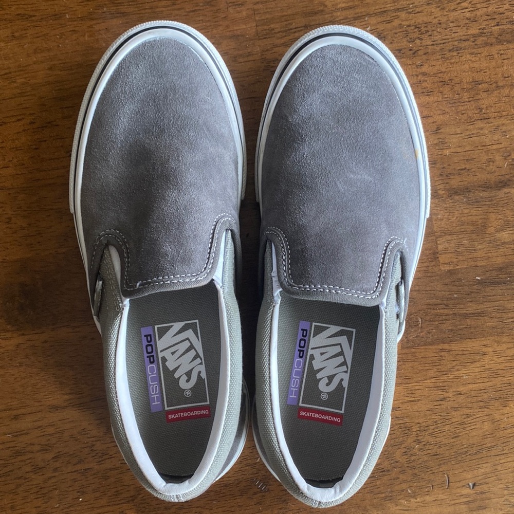 Grey VANS slip ons pro cushion- suede